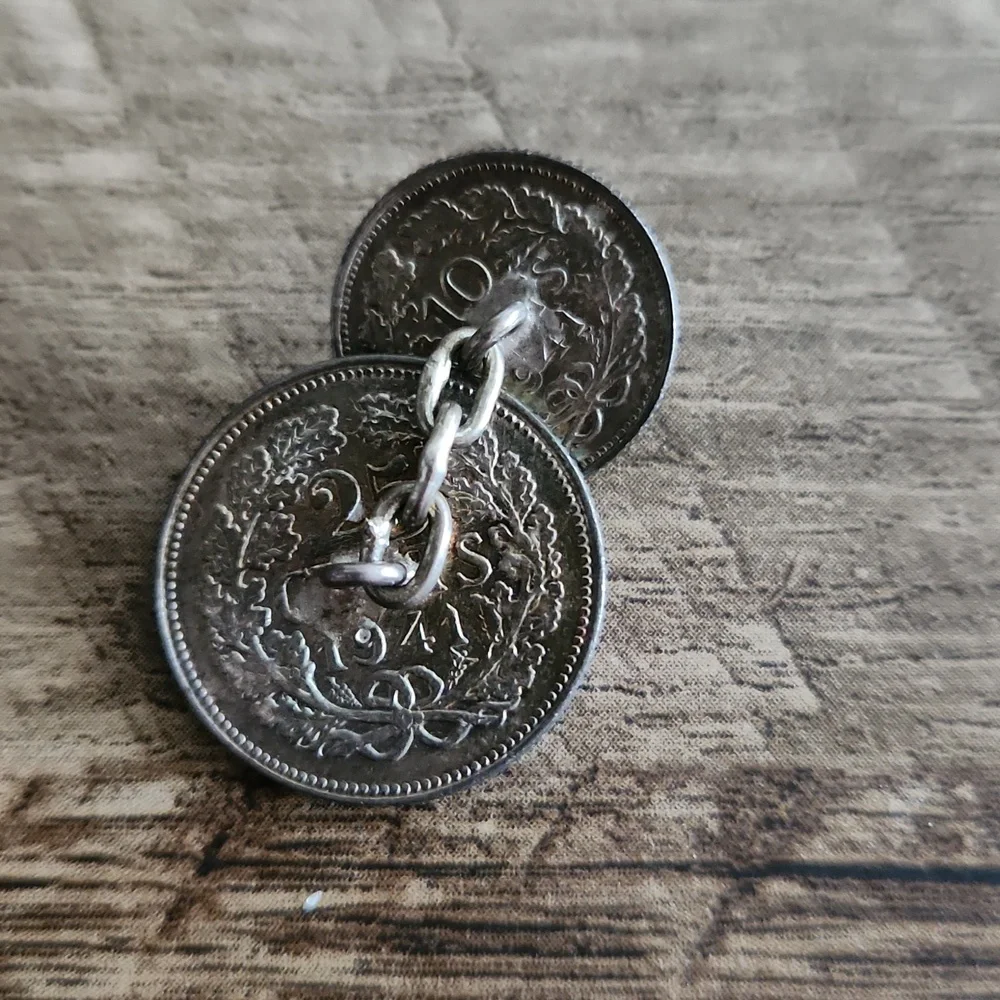 Dutch Wilhelmina Coin Cuff Links